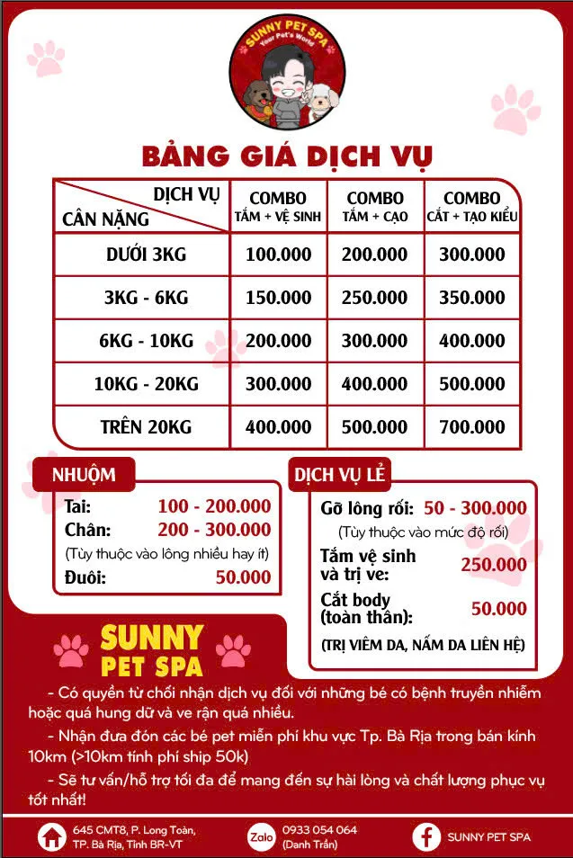 Dịch vụ cắt tỉa lông thú cưng